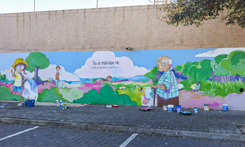 Un mural per dir 'No' a la macroplanta fotovoltaica de Vilafamés